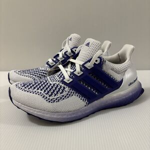 adidas Ultraboost White and Blue Athletic Shoes